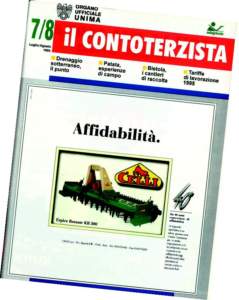 1993, nasce “Il Contoterzista”, edita da Edagricole e, dal 1995, a destra, diventerà organo ufficiale Unima.